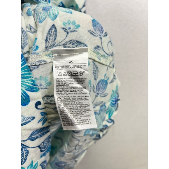 Old Navy Women's Blue Floral Cami Dress Size 2X Spaghetti Strap V Neck - Picture 5 of 9